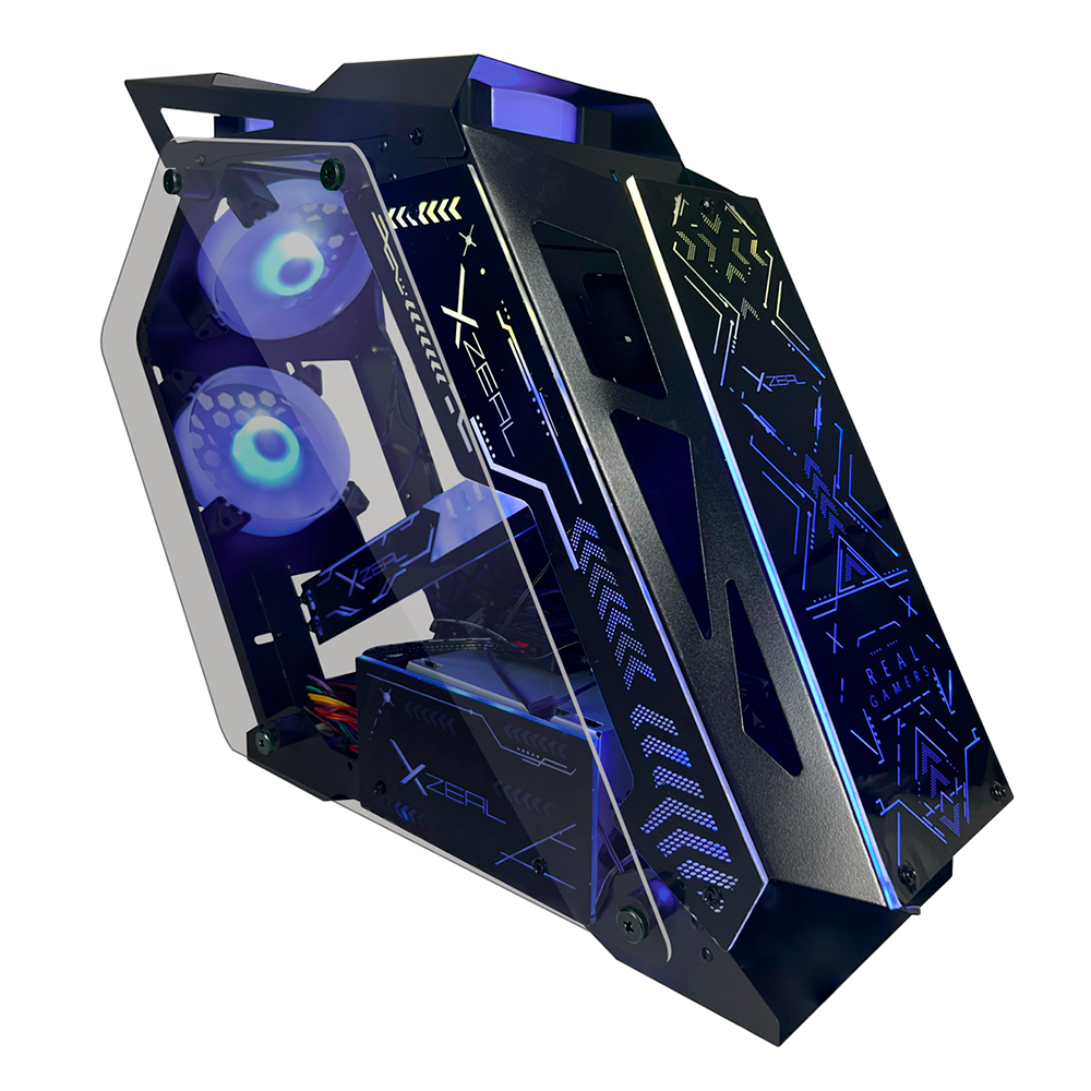 Gabinete Xzeal Irregular RGB Negro IR02 4 vent. ARGB con 1 control STY-XZGAIRRGBB - Código: STY-XZGAIRRGBB | Compra en Guadalajara