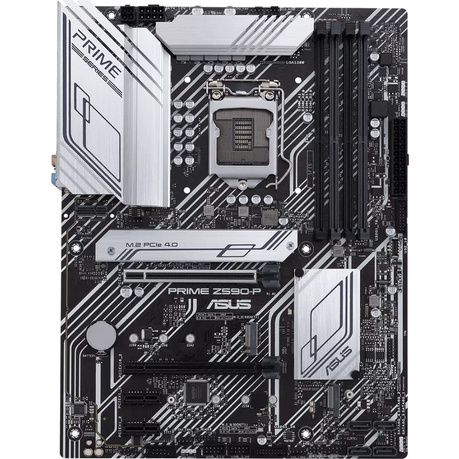 Asus Prime Z590P  Placa Base  Atx  Socket Lga1200  Z590 Chipset  UsbC Gen1 Usb 32 Gen 1 Usb 32 Gen 2 UsbC Gen 2X2  25 Gigabit Lan  Tarjeta Grfica Cpu Necesaria  Hd Audio 8Canales - PRIMEZ590-P