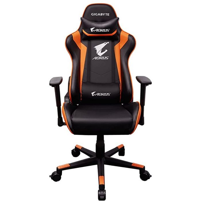 Aorus AGC300 - Silla - ergonómico - reposabrazos - forma de T - giratorio - acero espuma de alta densidad piel sintética de PU - negro naranja - Código: GP-AGC300V2 | Compra en Guadalajara