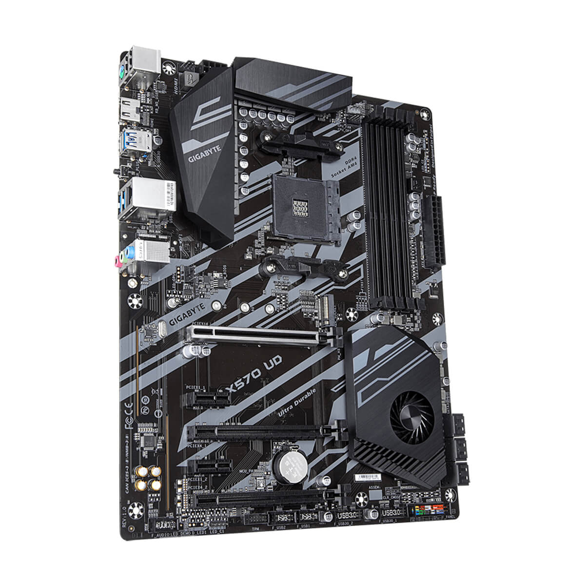Gigabyte X570 UD - 1.0 - placa base - ATX - Socket AM4 - AMD X570 Chipset - USB 3.2 Gen 1 - Gigabit LAN - Tarjeta gráfica CPU necesaria - HD Audio 6-canales - Código: X570UD | Compra en Guadalajara
