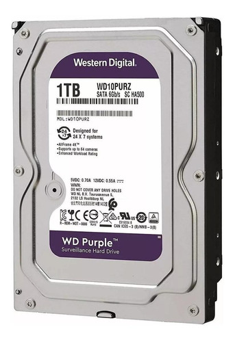 Western Digital WD Purple - Solid state drive - Internal hard drive - 1 TB - WD10PURZMX - Código: WD10PURZMX | Compra en Guadalajara