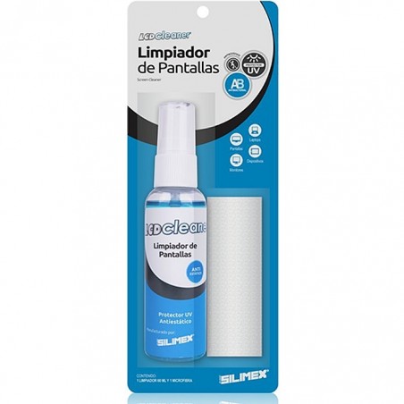 KIT LIMPIADOR ANTIESTATICO SILIMEX PANTALLAS LCD LED PLASMA 60 ML KITLCDCLEAN - Código: KITLCDCLEAN | Compra en Guadalajara