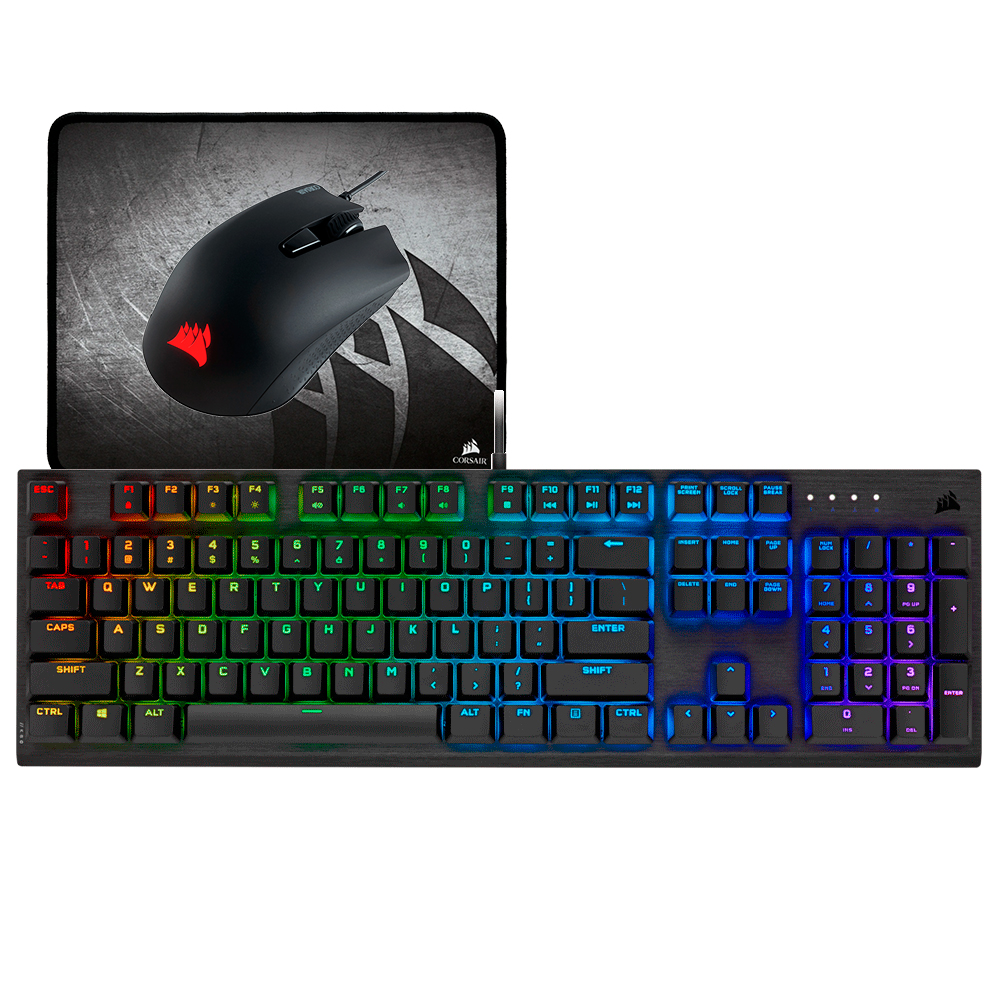 CORSAIR KIT TECLADO K60 RGB / M  OUSE HARPOON RGB / MOUSEPAD MM300 - Código: CH-910D519-SP | Compra en Guadalajara