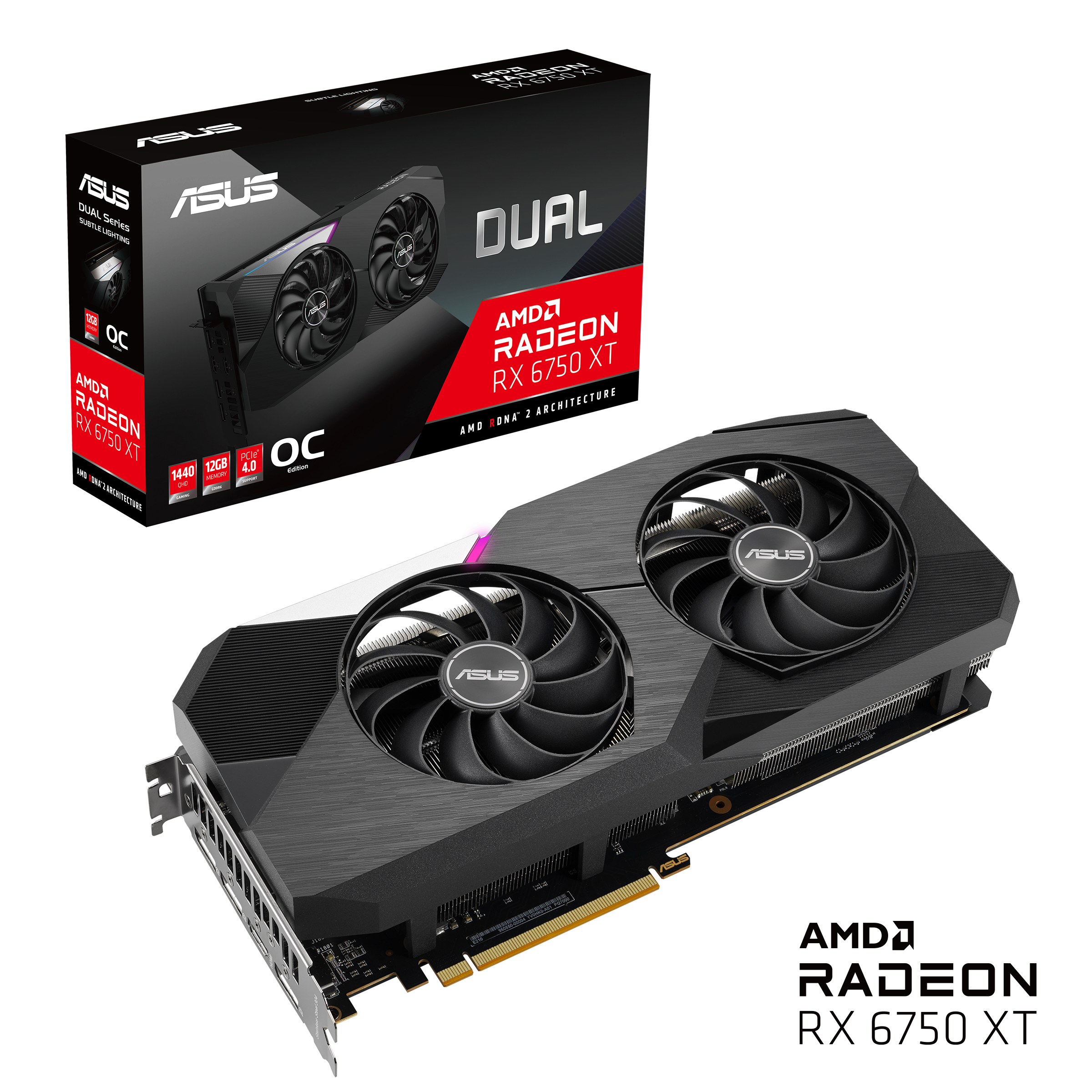 Asus Dual Radeon Rx 6750 Xt Oc Edition  Tarjeta Grfica  Radeon Rx 6750 Xt  12 Gb Gddr6  Pcie 40  Hdmi 3 X Displayport - DUAL-RX6750XT-O12G