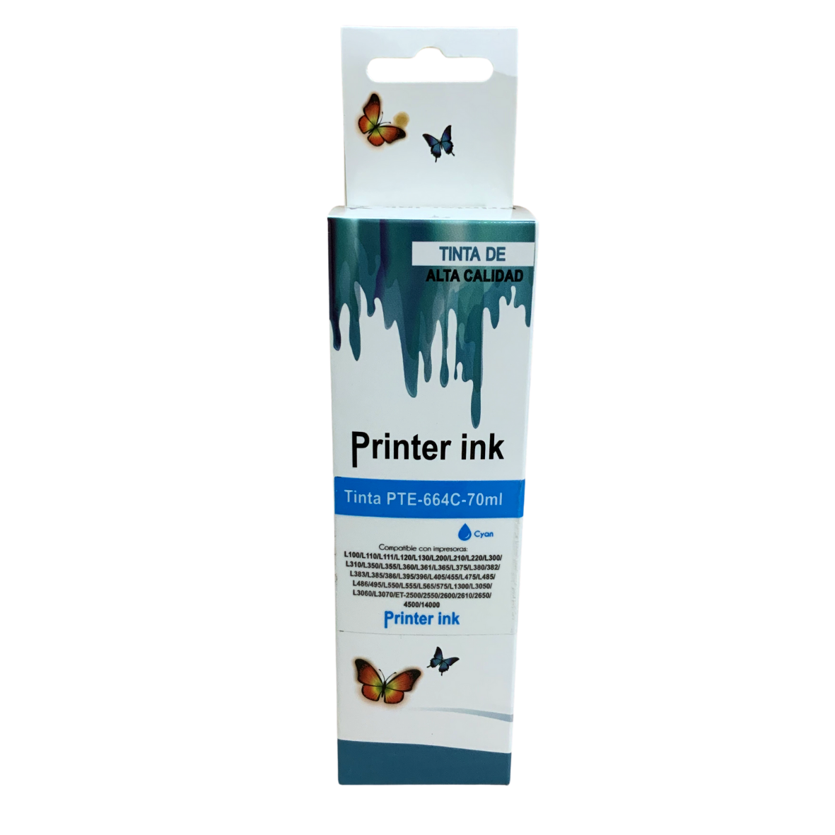 Cartuchos de tinta EPSON Compatible PTE664C70ml 664C70ml Color Cian - Código: PTE-664C-70ml | Compra en Guadalajara