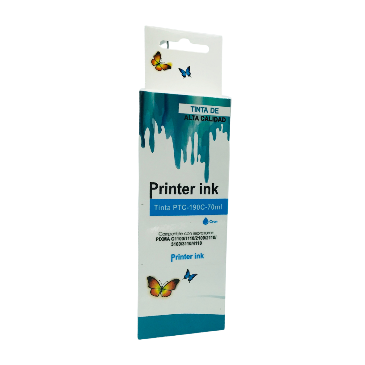 Cartuchos de tinta CANON Compatible PTC190C70ml 190C70ml Color Cian - Código: PTC-190C-70ml | Compra en Guadalajara