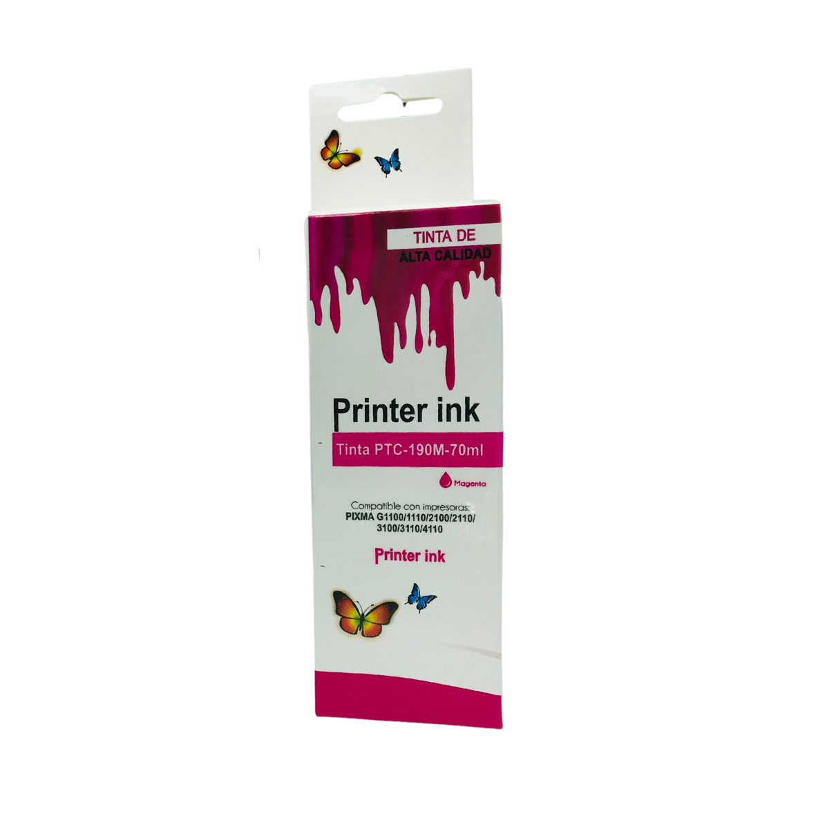 Cartuchos de tinta CANON Compatible PTC190M70ml 190M70ml Color Magenta - Código: PTC-190M-70ml | Compra en Guadalajara