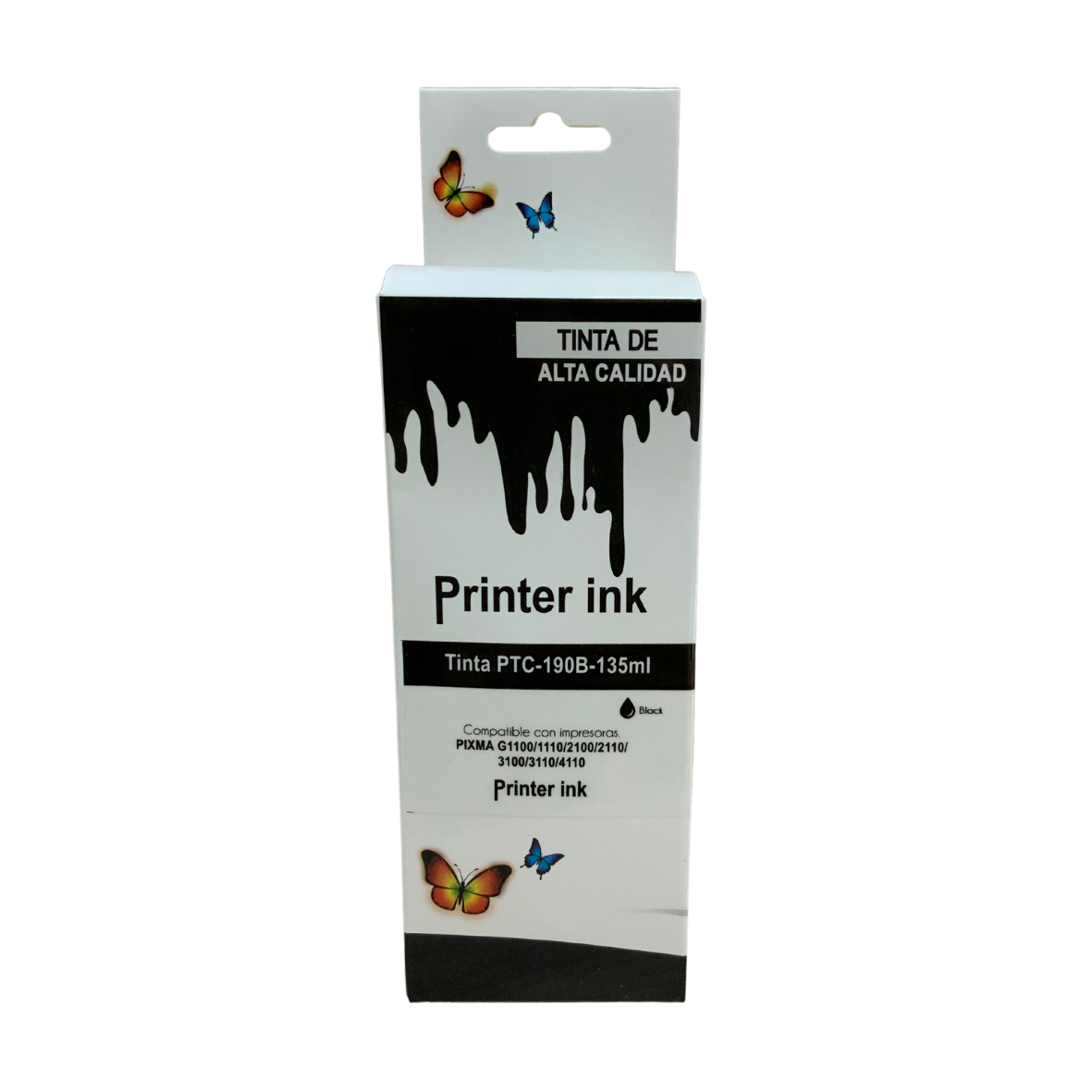 Cartuchos de tinta CANON Compatible PTC190B135ml 190B135ml Color Negro - Código: PTC-190B-135ml | Compra en Guadalajara