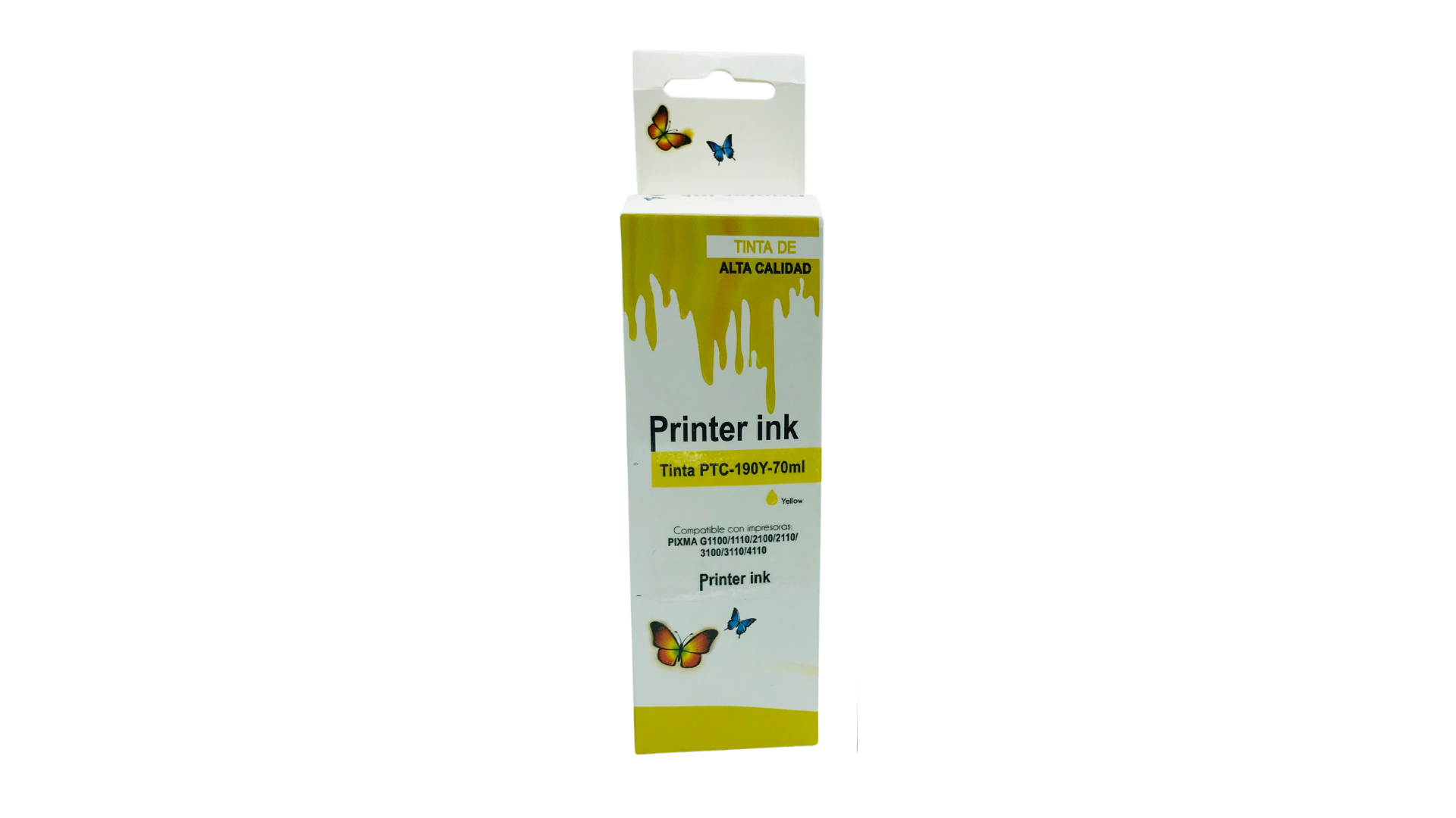 Cartuchos de tinta CANON Compatible PTC190Y70ml 190Y70ml Color Amarillo - Código: PTC-190Y-70ml | Compra en Guadalajara