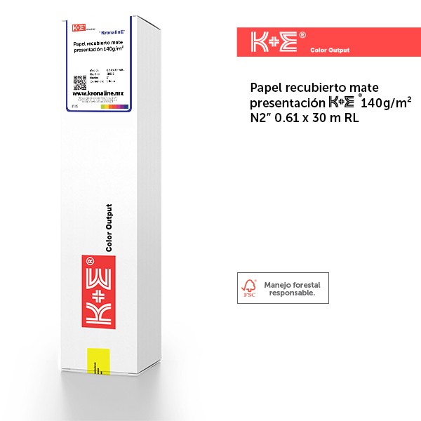 PAPEL RECUBIERTO MATE PRESENTACIÓN KE 140g/m² N2 061 x 30 m RL - Código: KE026 | Compra en Guadalajara