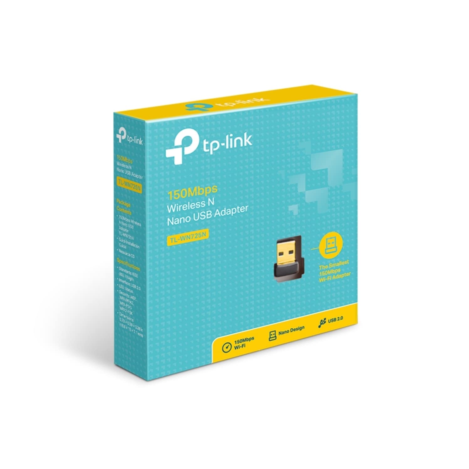 ADAPTADOR USB NANO INALÁMBRICO N 150 MBPS 2.4 GHZ CON 1 ANTENA INTERNA TPLINK TLWN725N - Código: TLWN725N | Compra en Guadalajara