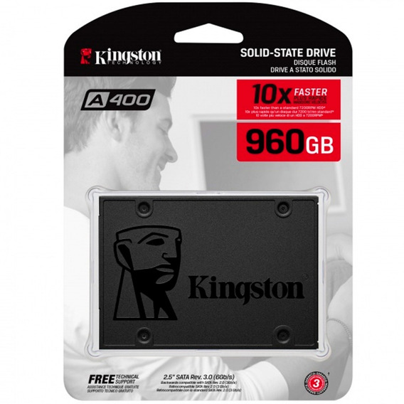 UNIDAD SSD KINGSTON 960GB A400 SATA3 2.5" 550/350MBS SA400S37/960G - SA400S37/96