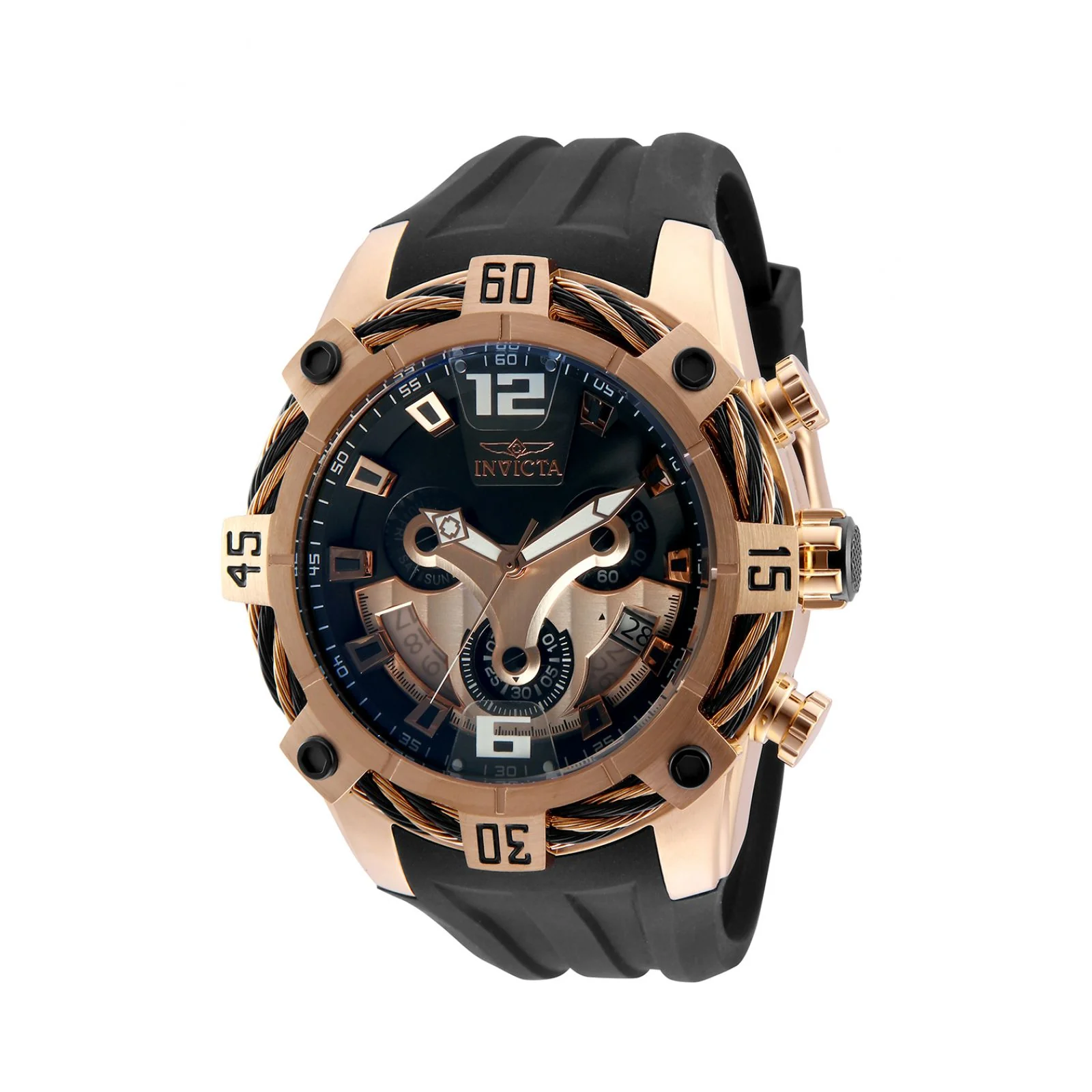INVICTA Bolt Men 51mm Stainless Steel Rose Gold BlackRose Gold dial Z60 Quartz - Código: 886678369980 | Compra en Guadalajara