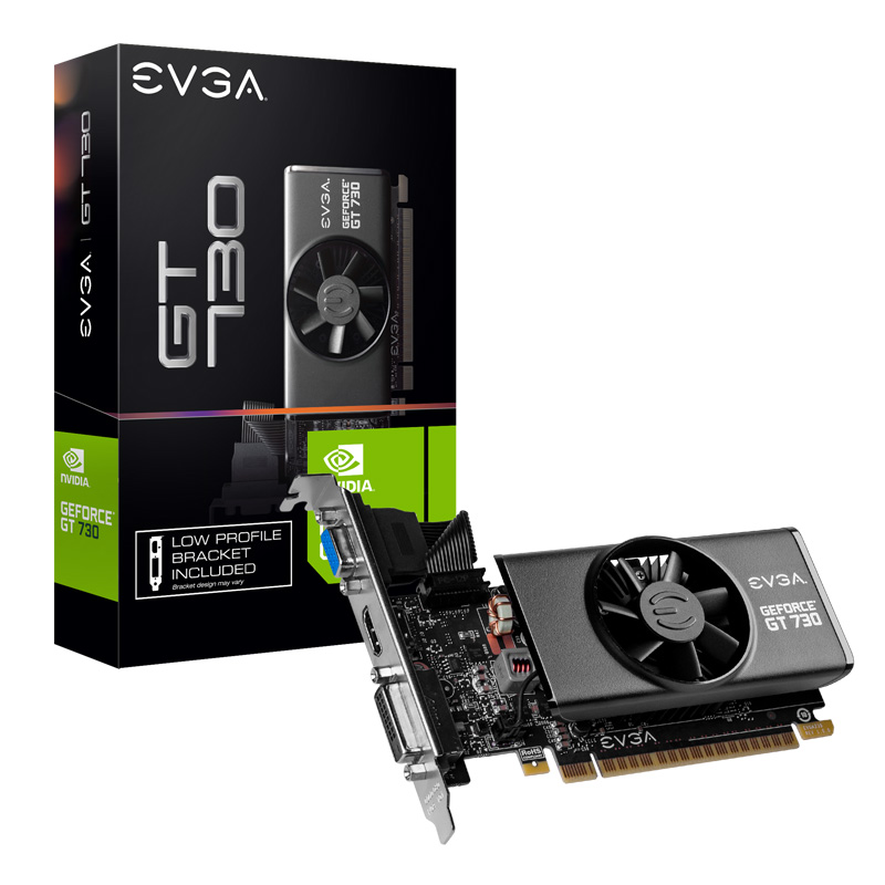 TARJETA DE VIDEO EVGA GEFORCE GT 730 2GB DDR5 02GP33733KR LP - Código: 02G-P3-3733-KR | Compra en Guadalajara