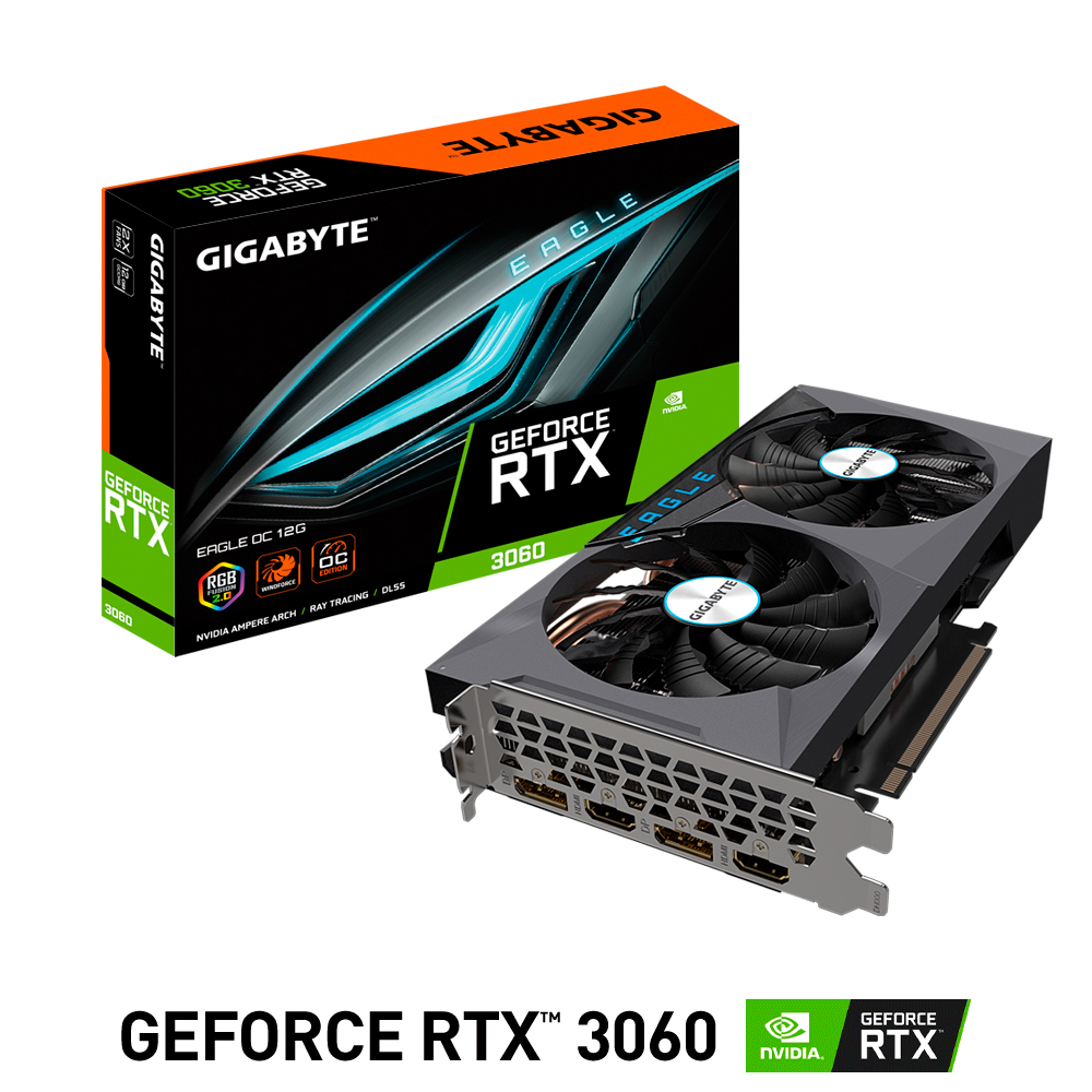 GPU GIGABYTE GEFORCE RTX 3060 EAGLE OC 12G GDDR6 GV-N3060EAGLE OC-12GD G20 - GV-N3060EAGLE OC-12GD G20