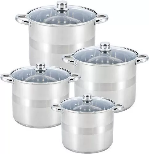 JUEGO DE OLLAS PREMIUM DE ACERO INOXIDABLE DELIZZIOSA CUCINA 8 PZAS - Código: DELIZZIOSA CUCINA | Compra en Guadalajara