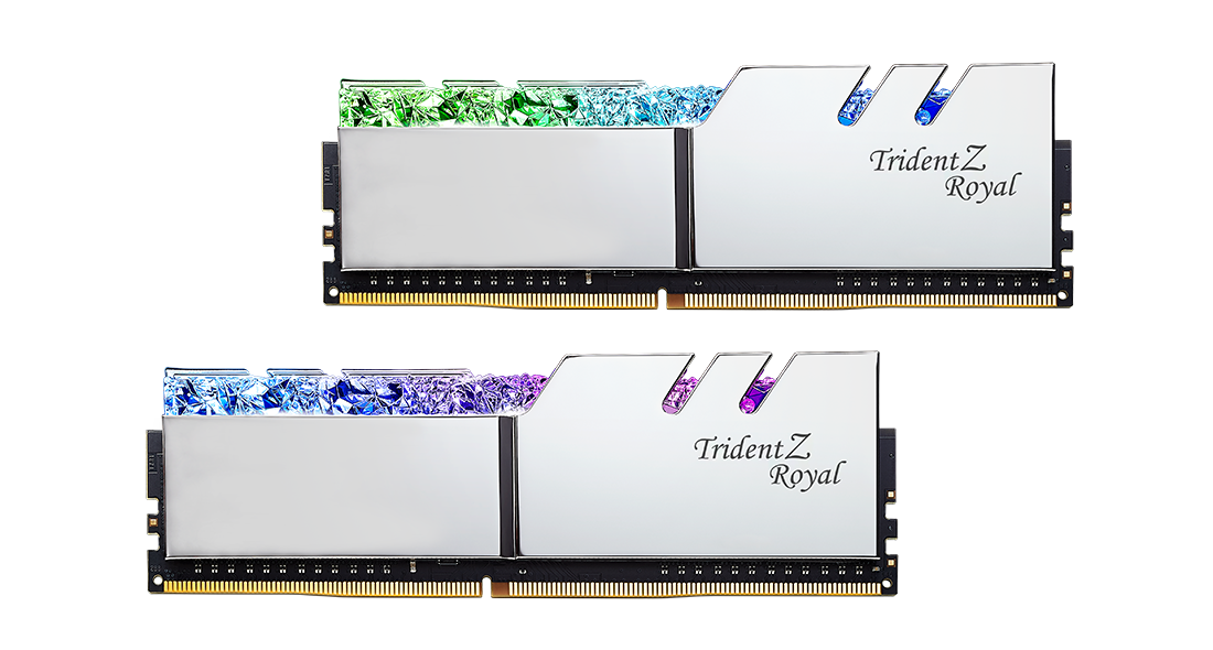 MEM DDR4 GSKILL TRIDENT Z ROYAL 2X8GB 4000Mhz PLATA CL18 F4-4000C18D-16GTRS - Código: F4-4000C18D-16GTRS | Compra en Guadalajara
