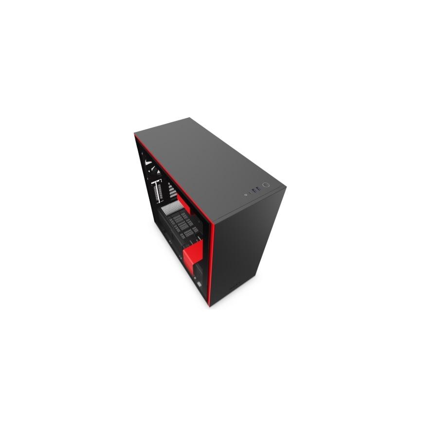 GAB NZXT H710 CRISTAL TEMPLADONEGRO/ROJO EATX CA-H710B-BR - Nzxt