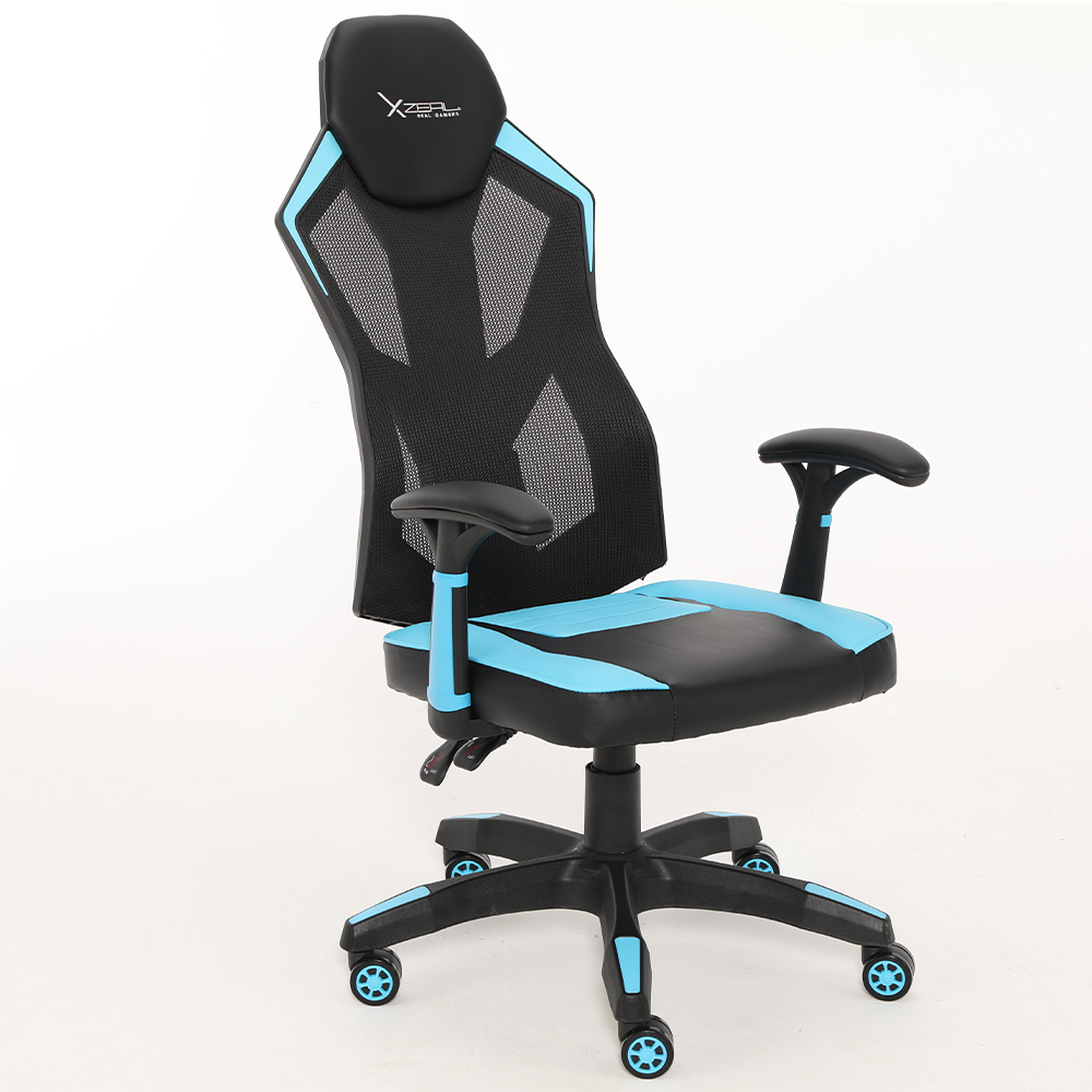 REPARADOSILLA GAMER XZEAL AZUL MALLA FOAM 150 GIRO ERGONOMICO - Código: XZSXZ30A- | Compra en Guadalajara