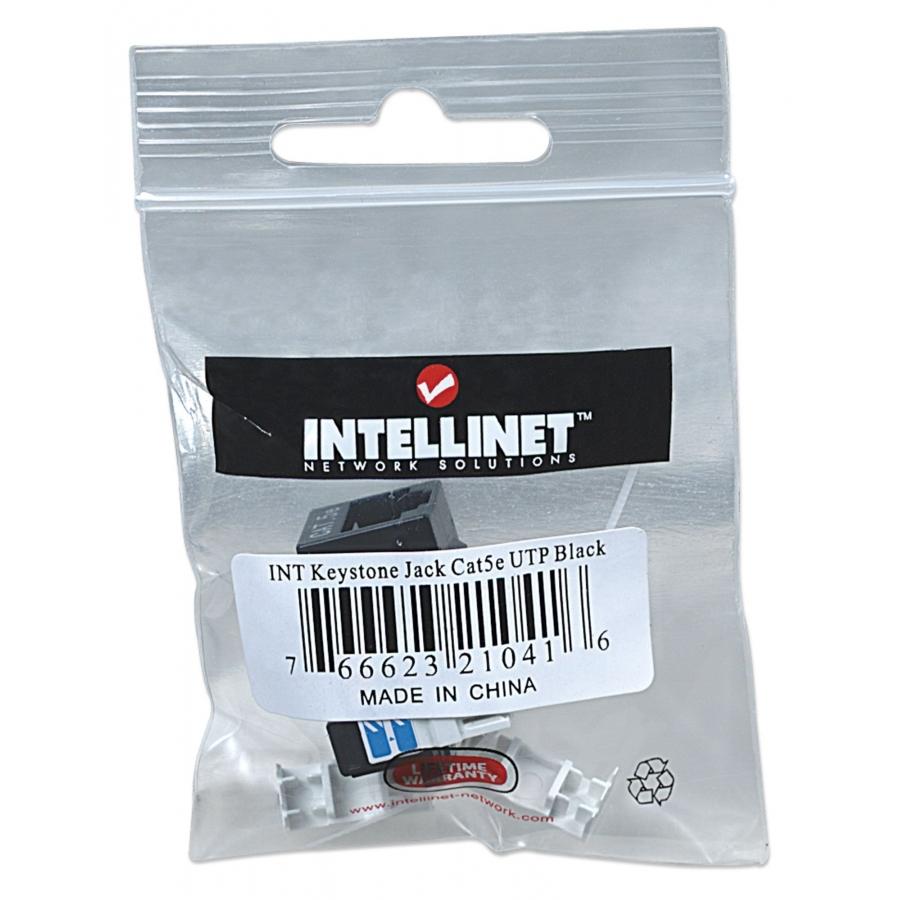 JACK RJ45 CAT5E UTP KEYSTONE  DE IMPACTO NEGRO - Manhattan