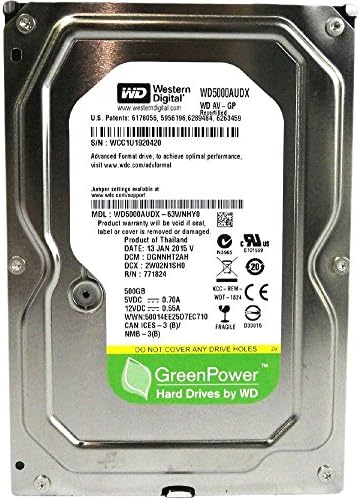 WD AV-GP WD5000AUDX 500 GB Hard Drive - 3.5 Internal - SATA SATA/600 WD5000AUDX - Código: WD5000AUDX | Compra en Guadalajara