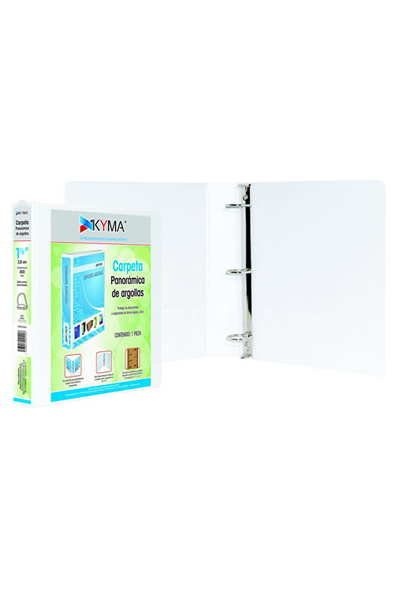 Carpeta Panorámica Kyma de Vinil Tamaño Carta 1 Aro en D Blanca CPKCBHD-100-BCA - Código: CPKCBHD-100-BCA | Compra en Guadalajara