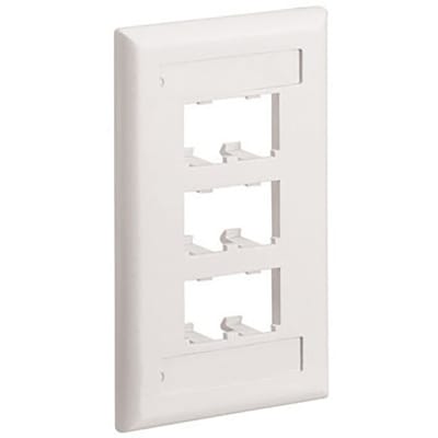Placa de Pared Vertical Clásica Salida Para 6 Puertos Mini-Com Con Espacios Para Etiquetas Color Blanco Mate CFPL6IWY - Código: CFPL6IWY | Compra en Guadalajara