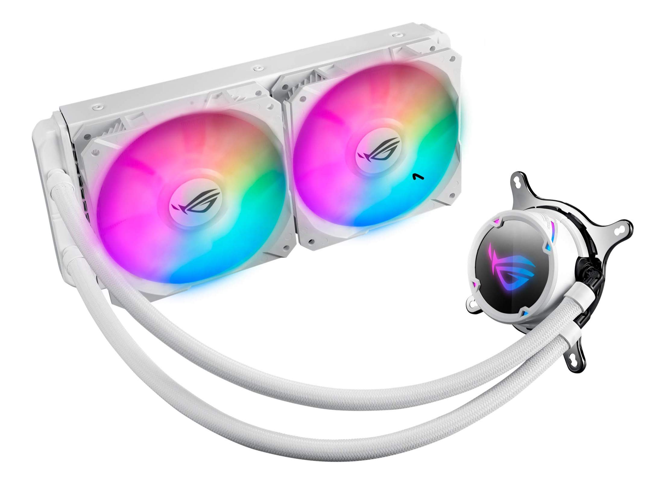 ASUS ROG STRIX LC 240 RGB - Sistema de refrigeración líquida del procesador - para LGA1156 LGA1366 LGA1155 LGA2011 LGA1150 LGA2011-3 LGA1151 AM4 LGA2066 TR4 LGA1200 - aluminio con base de cobre - 120 mm - blanco - Código: ROGSTRIXLC240RGBWHITEEDITION | Compra en Guadalajara