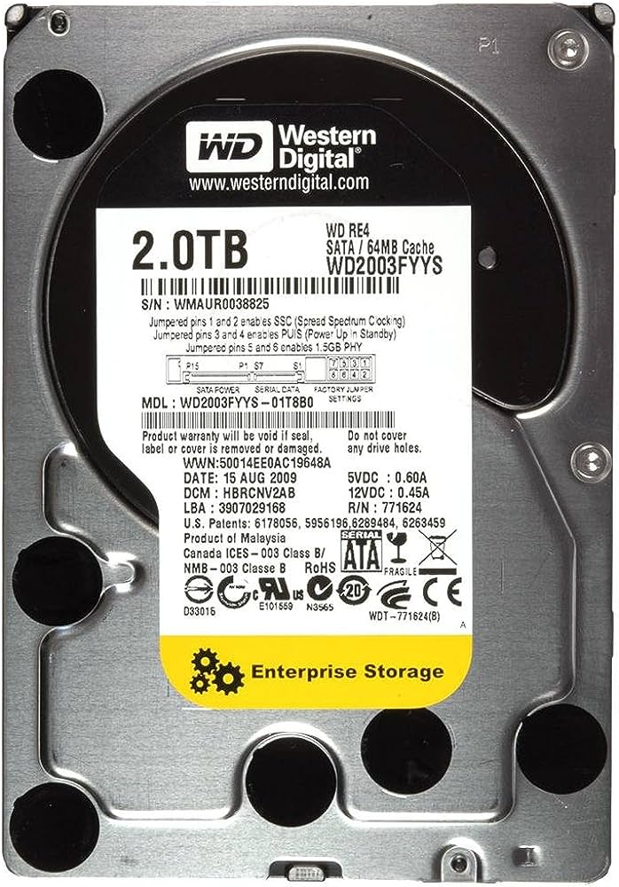Western Digital - Hard drive - Internal hard drive - 2 TB - 3.5 - SATA - Código: WD2003FYYS/PUL | Compra en Guadalajara