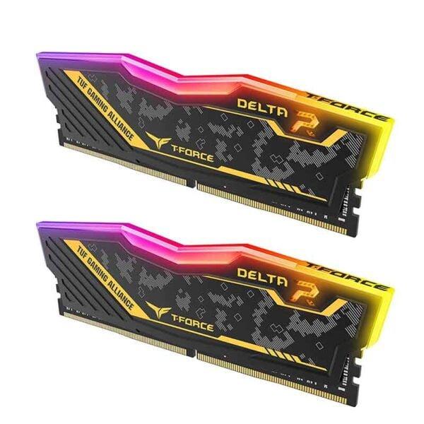 MEMORIA RAM DIMM TEAMGROUP TFORCE DELTA TUF GAMING RGB 64GB 32GBX2 DDR4 3200MHZ CAMUFL TF9D464G3200H - Código: TF9D464G3200HC16FDC01 | Compra en Guadalajara