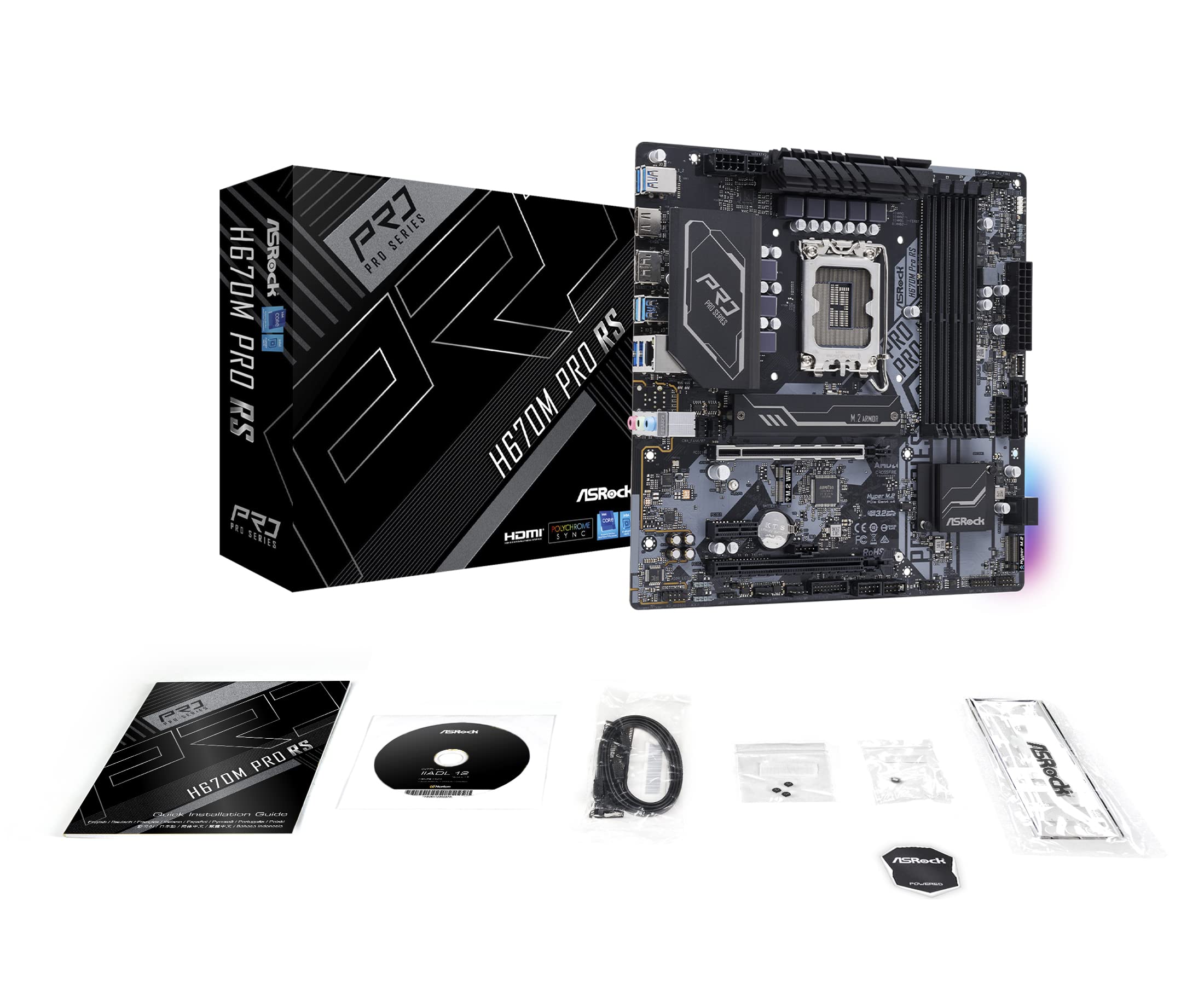 MB ASROCK H670M PRO RS 1700 13TH/12TH DDR4 MATX H670M PRO RS - Código: H670M PRO RS | Compra en Guadalajara