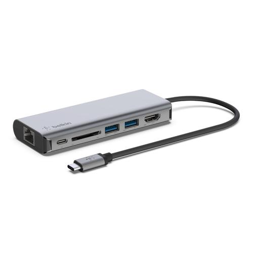 Belkin CONNECT USB-C 6-in-1 Multiport Adapter - Estación de conexión - USB-C - HDMI - 1GbE - Código: AVC008btSGY | Compra en Guadalajara