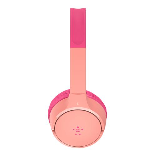 Belkin SoundForm Mini - Auriculares con diadema con micro - en oreja - Bluetooth - inalámbrico - conector de 35 mm - rosa - Belkin