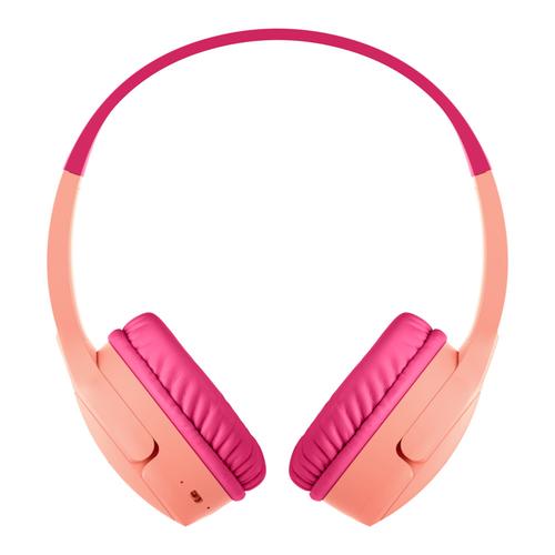 Belkin SoundForm Mini - Auriculares con diadema con micro - en oreja - Bluetooth - inalámbrico - conector de 35 mm - rosa - Belkin