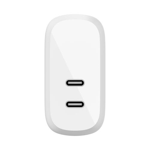 CARGADOR DE PARED BELKIN DUAL PORT USB-C 40W AC/20W WCB006DQWH - Belkin