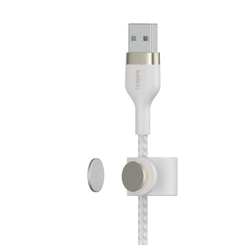 CABLE PRO FLEX LIGHTNING A USB-A CON CORREA 1M WHT CAA010BT1MWH - Belkin