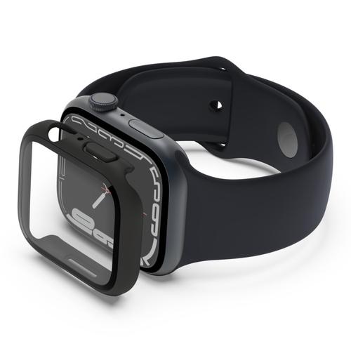 Belkin SCREENFORCE TemperedCurve - Amortiguador para reloj inteligente - protector de pantalla - policarbonato cristal templado 9H - negro - Belkin