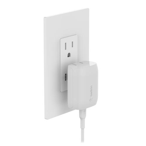Belkin - Adaptador de corriente - tecnología PPS - 20 vatios - 3 A - Fast Charge Suministro de energía 3.1 24 pin USB-C - blanco - Belkin