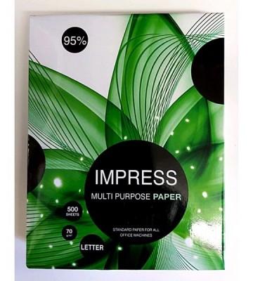 Papel Bond IMPRESS 6951476310602 Papel Bond Impress 6951476310602 Caja Con 10 Paquetes Con 500 Hojas Tamaño Carta 21.6 Cm X 27.9 Cm 95 Blancura 70 Gramos Alta Blancura - Código: 6951476310602 | Compra en Guadalajara