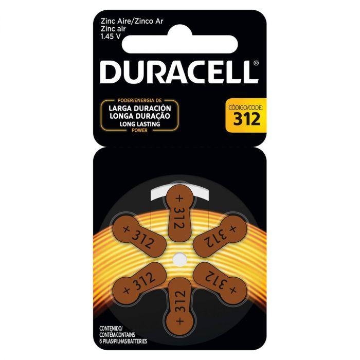 Pila Auditiva 312 Blister C6 Pilas, 41333030203 - DURACELL