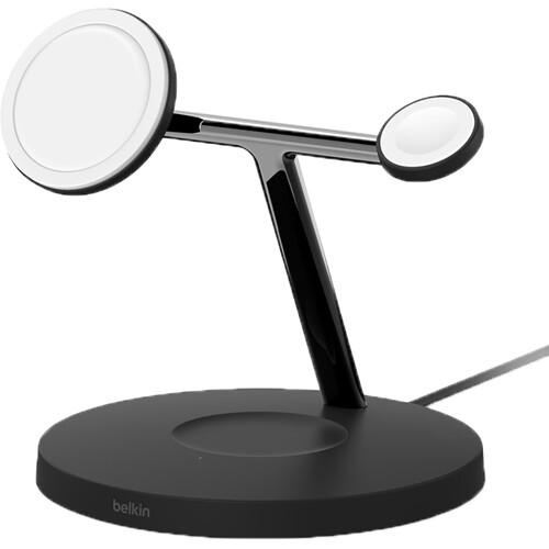 Belkin - Base de carga inalámbrica - con MagSafe adaptador de corriente CA - 15 vatios - Fast Charge - negro - para Apple AirPods AirPods Pro iPhone 12 13 Watch Series 4 Series 5 Series 6 Series 7 - Código: WIZ017ttBK | Compra en Guadalajara