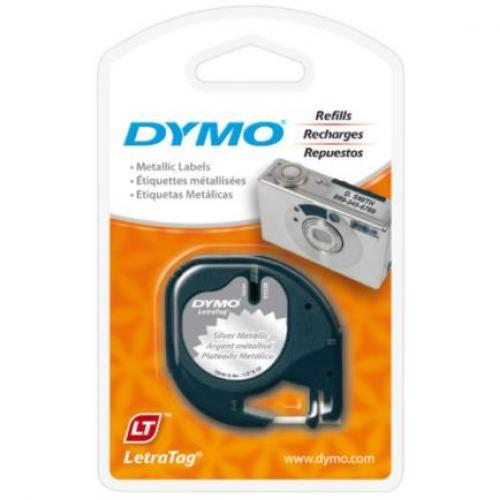 Cinta Etiquetadora Dymo Negro Sobre Gris Metalico 1/2 91338 - Código: 91338 | Compra en Guadalajara