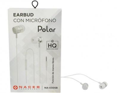 AUDIFONOS CON MICROFONO NACEB POLAR 20MHZ 20KHZ 35MM BLANCO NA 0305B - Código: NA-0305B | Compra en Guadalajara