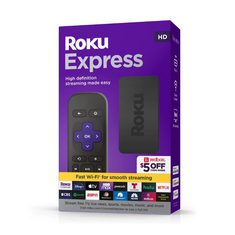 Roku Express New 2022 HD Streaming Device with High-Speed HDMI Cable Simple Remote and Fast Wi-Fi 3960RW/NEW - Código: 3960RW/NEW | Compra en Guadalajara