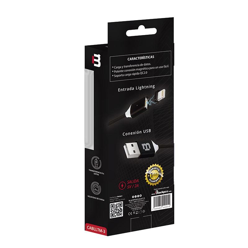 CABLE BLACKPCS CA-MAGNETICO MAGNETICO LIGHTNING NEGRO 100 CM 2A CAB - Código: CABLLTM-3 | Compra en Guadalajara