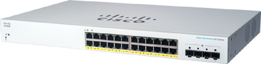 CBS220 SMART 24-PORT GE FULL P  OE 4X1G SFP - Código: CBS220-24FP-4G-NA | Compra en Guadalajara