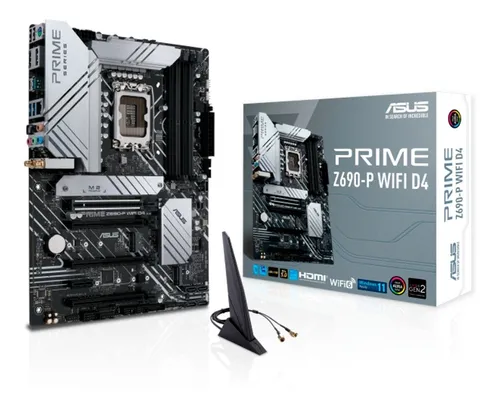 ASUS PRIME Z690-P WIFI D4 - Placa base - ATX - Socket LGA1700 - Z690 Chipset - USB 3.2 Gen 1 USB-C Gen 2x2 USB 3.2 Gen 2 USB-C Gen1 - 2.5 Gigabit LAN Wi-Fi 6 Bluetooth - Tarjeta gráfica CPU necesaria - HD Audio 8-canales - Código: PRIMEZ690-PWIFID4 | Compra en Guadalajara