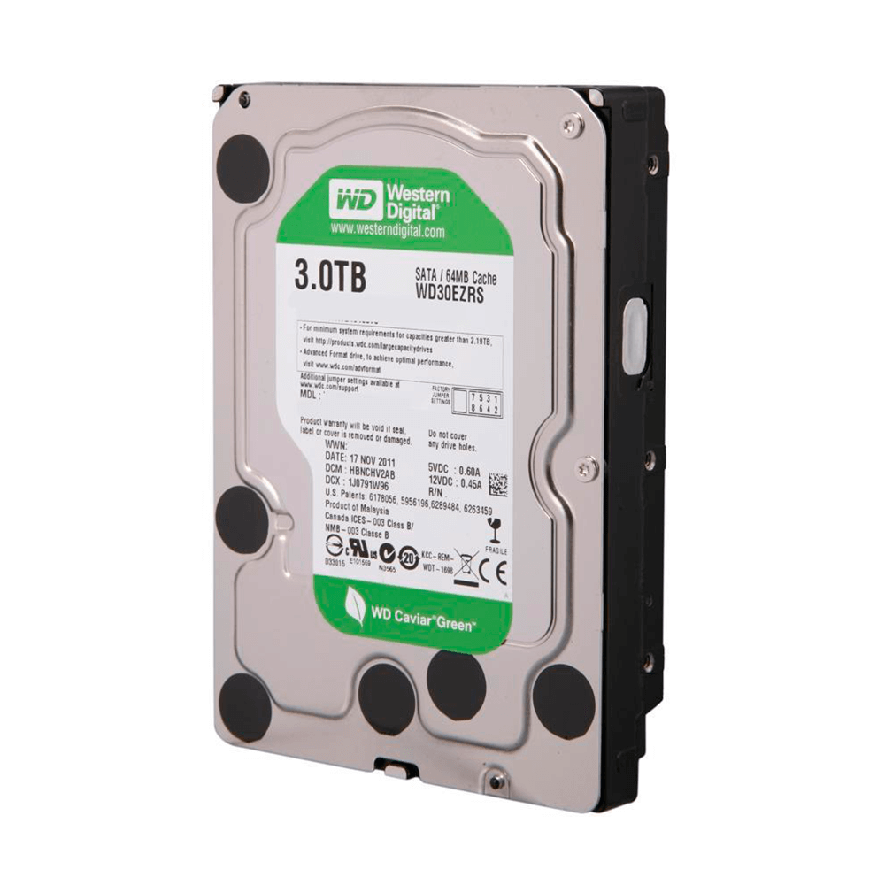WD Green WD30EZRS 3 TB Hard Drive - 3.5 Internal - SATA SATA/600 - Silver WD30EZRS - Código: WD30EZRS | Compra en Guadalajara