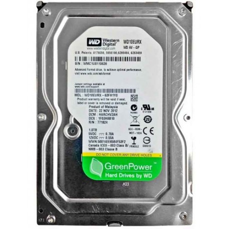 Western Digital - Hard drive - Internal hard drive - 1 TB - 3.5 - SATA - Código: WD10EURX/PUL | Compra en Guadalajara