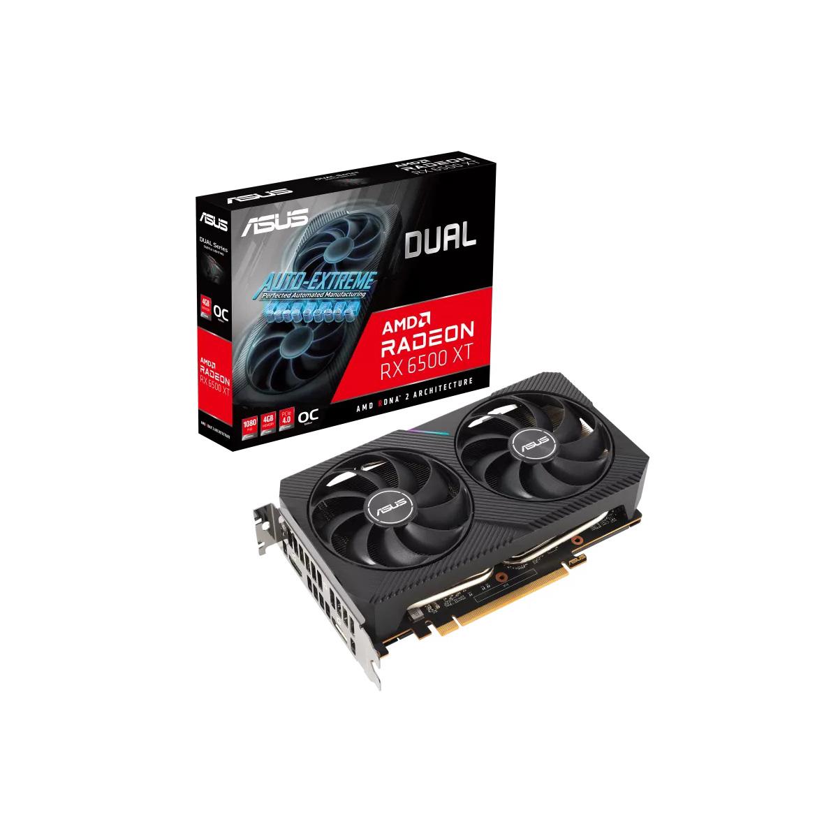 TARJETA DE VIDEO ASUS DUAL-RX6500XT-O4G 4GB DDR6 HDMI/DP DUAL-RX6500XT-O4G - Código: DUAL-RX6500XT-O4G | Compra en Guadalajara
